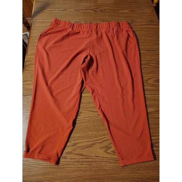 torrid Pants - Torrid Rust Orange Elastic Waist Cuffed Crop Pants Plus Size 5 5X 11845583